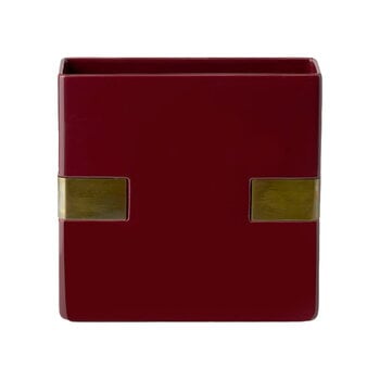 Bitossi Vase, rectangular, 30 x 30 cm, burgundy