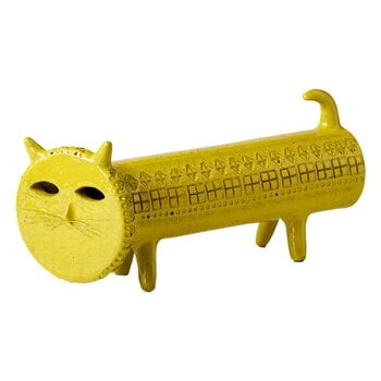 Statuette, Figura di gatto, 17 x 37 cm, giallo, Giallo