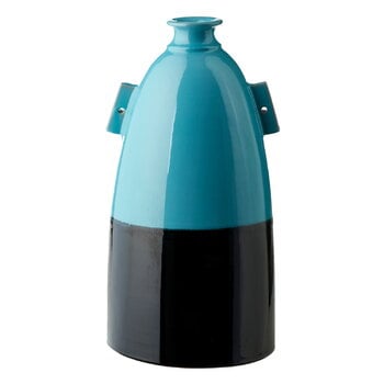 Bitossi Vase, 39 cm, turquoise - black, product image