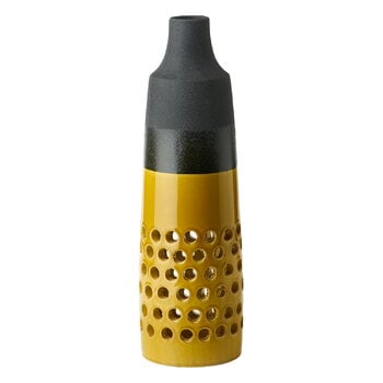 Vases, Lava vase, 47 cm, lava black - mustard, Black