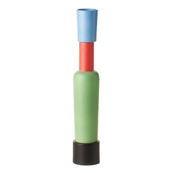 Bitossi Vase, 50 cm, light blue - red - green - matt black, product image