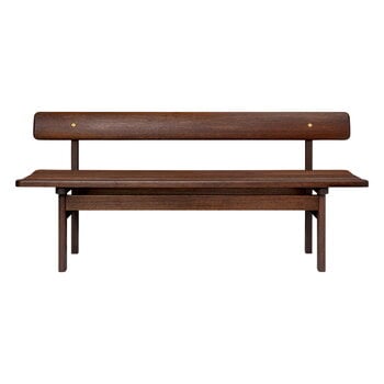 Bancs, Banc avec dossier Asserbo BM0699, 170 cm, eucalyptus huilé foncé, Marron