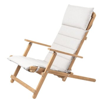 Poltrone da esterni, Sedia a sdraio BM5568 con cuscino, teak - Heritage Papyrus 18006, Bianco Poltrone da esterni, Sedia a sdraio BM5568 con cuscino, teak - Heritage Papyrus 18006, Bianco