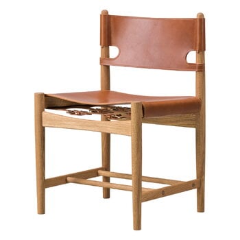 Sedie da pranzo, The Spanish Dining Chair, pelle cognac - rovere oliato, Marrone