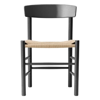 Fredericia J39 Mogensen chair, black painted beech - paper cord