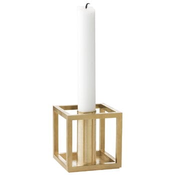 Candleholders, Kubus 1 candleholder, gold-plated, Gold