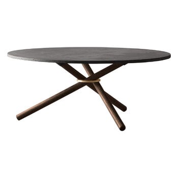 Eberhart Furniture Table basse Bertha, 90 cm, béton foncé - chêne foncé