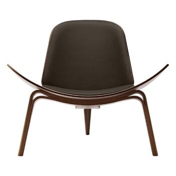 Carl Hansen & Søn CH07 Shell lounge chair, oiled walnut – d. brown leather Thor377