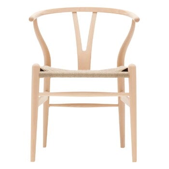 Dining chairs, CH24 Wishbone chair, soaped beech - natural cord, Natural