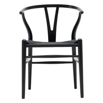 Carl Hansen & Søn Sedia CH24 Wishbone, faggio nero - corda nera