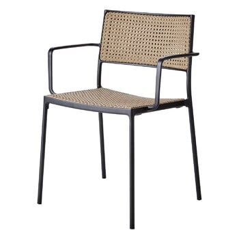 Cane-line Less tuoli käsinojilla, pinottava, harmaa - luonnonvärinen polyr