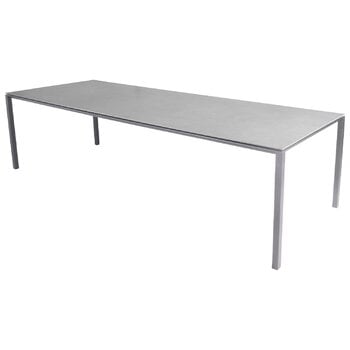 Cane-line Table Pure, 280 x 100 cm, gris clair - céramique gris béton