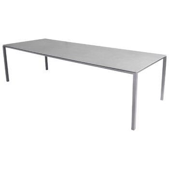 Tables de jardin, Table Pure, 280 x 100 cm, gris clair - céramique gris béton, Gris