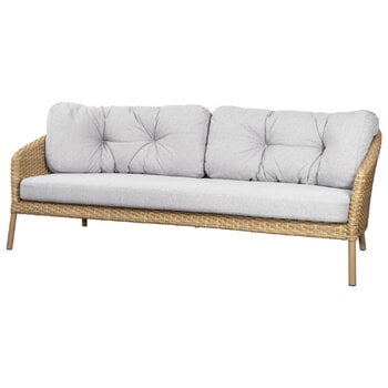 Cane-line Ocean 3-Sitzer-Sofa, groß, Natur - Weißgrau