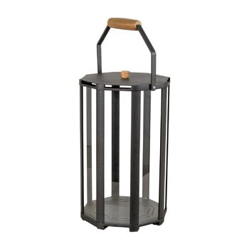 Cane-line Lightlux lantern with teak handle, S, lava grey