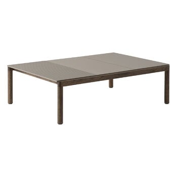 Muuto Couple coffee table,120 x 84cm, plain/wavy, taupe-dark oiled oak, product image