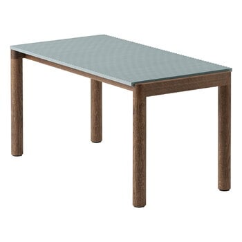 Muuto Table basse Couple, 40 x 84 cm, ondulé, bleu pâle - chêne foncé