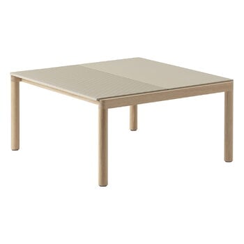 Muuto Couple coffee table, 80 x 84 cm, plain/wavy, sand - oak
