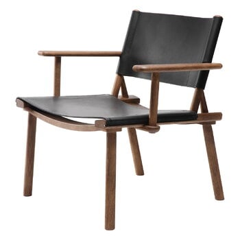 Nikari December Lounge chair w.armrests, smoked oak-black leather