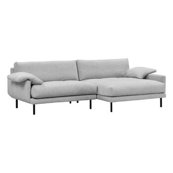 Interface Bebé sofa w/ chaise longue, right, grey Muru 470 - black metal
