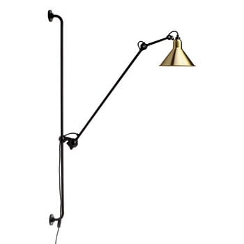 DCWéditions Lampe Gras 214 vägglampa, konisk skärm, svart - mässing