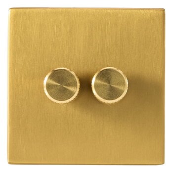 Lighting accessories, Double rotary wall dimmer, brass, Gold