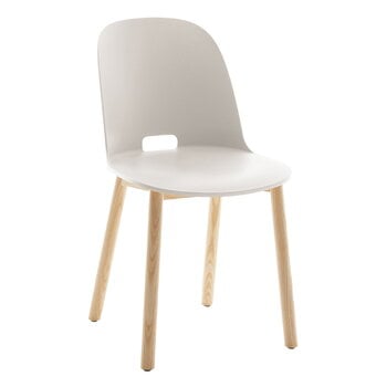 Emeco Alfi stol, hög rygg, vitt säte - naturlig ask