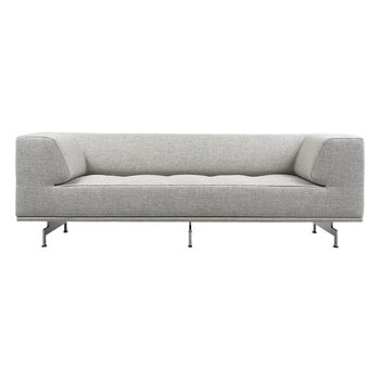 Fredericia Delphi 2-sits soffa, borstad aluminium - grå Bardal 220