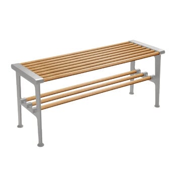 Benches, Nostalgi bench, 100 cm, oak - aluminium, Silver