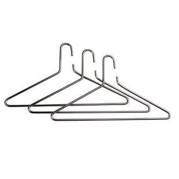 Coat hangers, Triangel hanger, set of 3, chrome, Silver