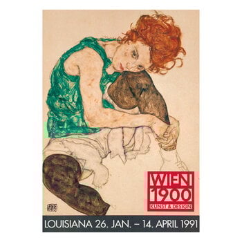 Louisiana Museum of Modern Art Egon Schiele - Siddende Kvinde 1917, A1 juliste, tuotekuva