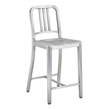 Bar stools & chairs, 1006 Navy counter stool, brushed aluminium, Gray