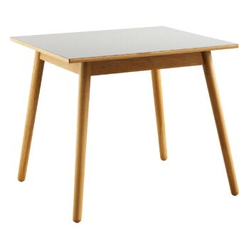 FDB Møbler C35A matbord, 82 x 82 cm, ek - ljusgrå linoleum