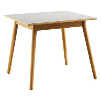 FDB Møbler C35A dining table, 82 x 82 cm, oak - light grey linoleum, product image