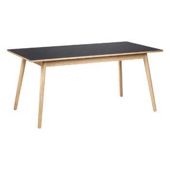 FDB Møbler Table de salle à manger C35B, 160 x 82 cm, chêne - linoléum noir