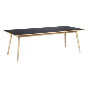 FDB Møbler C35C dining table, 220 x 95 cm, oak - black linoleum