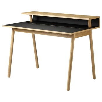 FDB Møbler C68 Nørrebro skrivbord, ek - svart linoleum