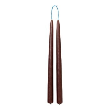 ferm LIVING Dipped candle, 2 pcs, 2,2 cm, brown