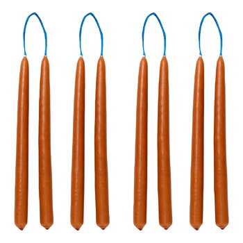 ferm LIVING Dipped kynttilä, 8 kpl, 1,2 cm, oranssinruskea