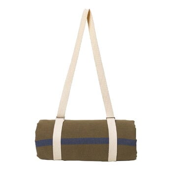 ferm LIVING Yard picnic blanket, olive - bright blue