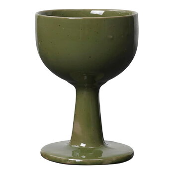 ferm LIVING Floccula ceramic wine glass, green