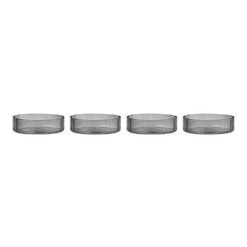 ferm LIVING Ripple serving bowls, set of 4, smoke grey