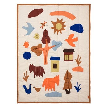 ferm LIVING Village quilted blanket, 80 x 110 cm, multicolour