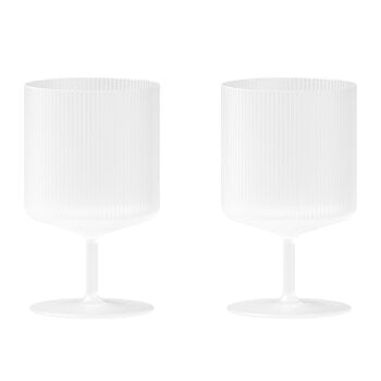 ferm LIVING Ripple wine glasses, 2 pcs, frosted