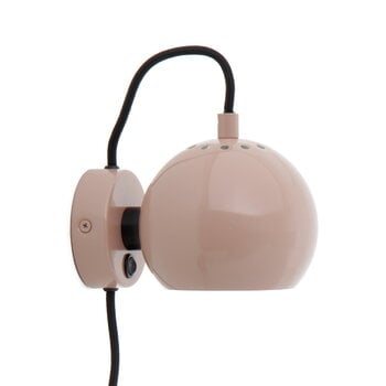 Vägglampor, Ball, vägglampa, 12 cm, glossy nude, Beige