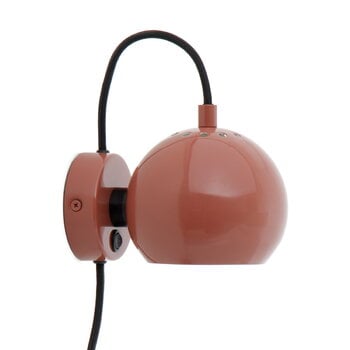 Vägglampor, Ball, vägglampa, 12 cm, glossy red, Röd