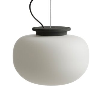 Lampade a sospensione, Lampada a sospensione Supernate, 28 cm, opale bianco - nero, Bianco