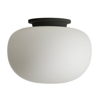 Lampade da soffitto, Lampada da soffitto Supernate, 38 cm, opale bianco - nero, Bianco