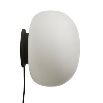 Vägglampor, Supernate vägglampa, 28 cm, vit opal - svart, Vit