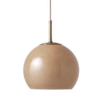 Lampade a sospensione, Lampada a sospensione Ball Glass, 18 cm, cappuccino, Marrone